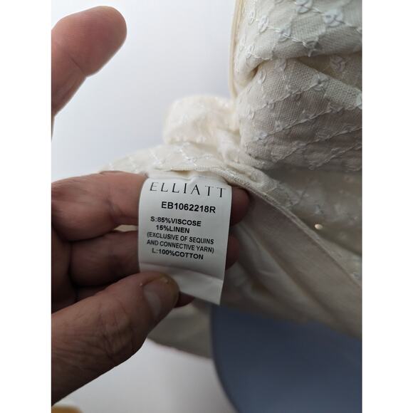 Elliatt Aridsia Ivory Sequin One Shoulder Mini Dress Sash NWT Size Small - Picture 11 of 15